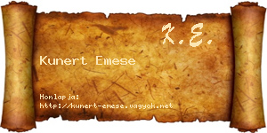 Kunert Emese névjegykártya